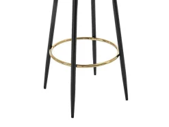 Vente-unique Barkruk-Set Van 2 Barkrukken Van Bouclestof En Zwart Staal - Wit En Goudkleurig - Belinio I