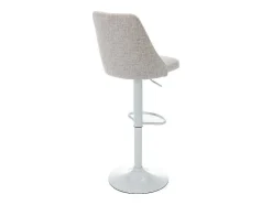 Vente-unique Barkruk-Set Van 2 Barkrukken Van Stof En Wit Metaal - Beige - Kiyola