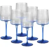 OZAIA Tafelservies-Set Van 6 Blauwe Wijnglazen Op Voet 27 Cl - D. 9.5 X H. 13 Cm - Coraly