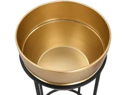 OZAIA Decoratieobject Voor Binnen-Set Van 2 Bloembakken Op Poot Van Metaal - D25 X H61 Cm En D30 X H77 Cm - Goudkleurig En Zwart - Naba