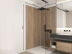 Shower & Design Douchewandpaneel-Set Van 2 Douchewandpanelen Met Houteffect Van Aluminium Met Profielen - 2 X L90 X H210 Cm Eneko