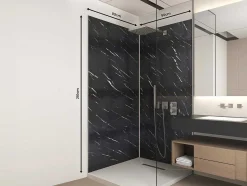 Shower & Design Douchewandpaneel-Set Van 2 Douchewandpanelen Met Marmereffect Van Aluminium Met Profielen - 2 X L90 X H210 Cm Eneko
