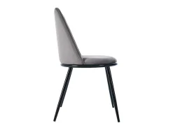 ModernLuxe Stoel-Set Van 2 Fluwelen Gestoffeerde Stoelen Met Rugleuning - Zwart Metalen Structuur - Grijs