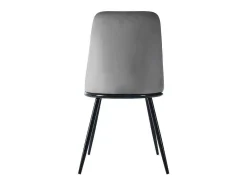 ModernLuxe Stoel-Set Van 2 Fluwelen Gestoffeerde Stoelen Met Rugleuning - Zwart Metalen Structuur - Grijs