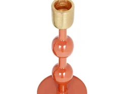 OZAIA Kandelaar En Kaars-Set Van 2 Geemailleerde Aluminium Kandelaars - H.26,5 Cm En H.22 Cm - Terracotta - Parina