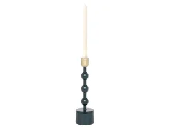 OZAIA Kandelaar En Kaars-Set Van 2 Geemailleerde Aluminium Kandelaars - H.26,5 Cm En H.22 Cm - Eend Blauw - Parina