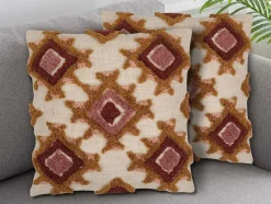 OZAIA Aanbiedingen: Woonaccessoires-Set Van 2 Getufte En Bedrukte Kussens - 45 X 45 Cm - Katoen - Meerdere Kleuren - Magna