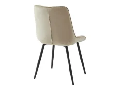 Vente-unique Stoel-Set Van 6 Gewatteerde Stoelen - Velours En Zwart Metaal - Beige - Ollua