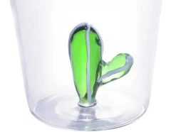 OZAIA Tafelservies-Set Van 4 Glazen Met Cactus - Transparant En Groen - O8 X H10 Cm - Puntia
