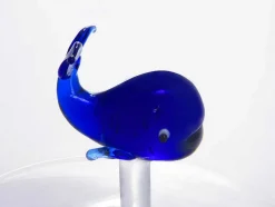OZAIA Glas-Set Van 4 Glazen Met Walvissen En Zeepaardjes - Transparant En Blauw - O7,5 X H9,5 Cm - Parasa