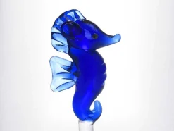 OZAIA Glas-Set Van 4 Glazen Met Walvissen En Zeepaardjes - Transparant En Blauw - O7,5 X H9,5 Cm - Parasa
