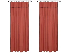 OZAIA Aanbiedingen: Woonaccessoires-Set Van 2 Gordijnen Van Katoen En Linnen - 140 X 280 Cm - Terracotta - Borina