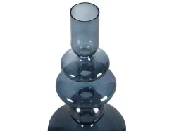 OZAIA Kandelaar En Kaars-Set Van 2 Kandelaars - D9 X H21 Cm En D9 X H18,5 Cm - Glas - Blauw - Kandie