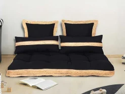 OZAIA Huistextiel-Set Van 2 Katoenen En Jute Kussens - 30 X 60 Cm - Naturel En Zwart - Natura