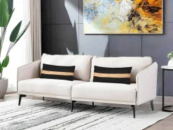 OZAIA Huistextiel-Set Van 2 Katoenen En Jute Kussens - 30 X 60 Cm - Naturel En Zwart - Natura