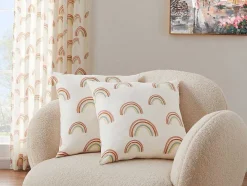 OZAIA Huistextiel-Set Van 2 Katoenen Regenboogkussens - 45 X 45 Cm - Veelkleurig - Archy