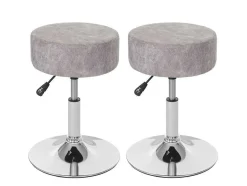 Vente-unique Kruk-Set Van 2 Krukken Mcw-C22, Imitatie Suede, Vintage Grijs