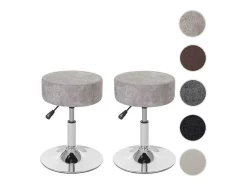 Vente-unique Kruk-Set Van 2 Krukken Mcw-C22, Imitatie Suede, Vintage Grijs