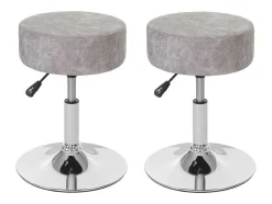 Vente-unique Kruk-Set Van 2 Krukken Mcw-C22, Imitatie Suede, Vintage Grijs