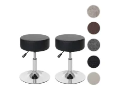 Vente-unique Kruk-Set Van 2 Krukken Mcw-C22, Kunstleer, Zwart