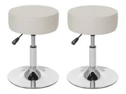 Vente-unique Kruk-Set Van 2 Krukken Mcw-C22, Kunstleer, Creme
