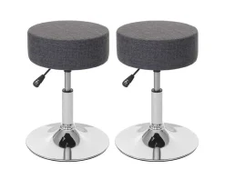 Vente-unique Kruk-Set Van 2 Krukken Mcw-C22, Textiel, Grijs