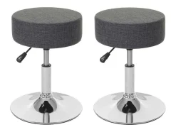 Vente-unique Kruk-Set Van 2 Krukken Mcw-C22, Textiel, Grijs