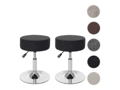 Vente-unique Kruk-Set Van 2 Krukken Mcw-C22, Textiel, Donkergrijs