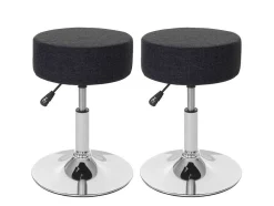 Vente-unique Kruk-Set Van 2 Krukken Mcw-C22, Textiel, Donkergrijs
