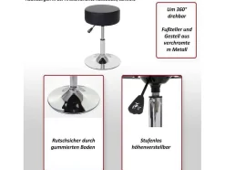 Vente-unique Kruk-Set Van 2 Krukken Mcw-C22, Textiel, Donkergrijs