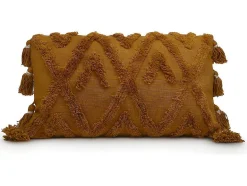 OZAIA Huistextiel-Set Van 2 Kussens Met Pompons Aspen - Getuft Katoen - 30 X 50 Cm - Bronze