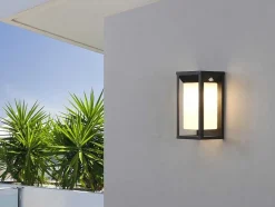 SOLARGEO Tuinlamp-Set Van 2 Led-Buitenwandlampen Op Zonne-Energie - L. 15 X H. 30 Cm - Metaal - Zwart - Fozzano