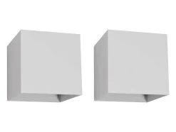 OZAIA Wandlamp-Set Van 2 Ledlampen In Aluminium - H10 Cm - Wit - Paisley