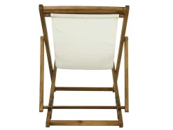 MYLIA Ligstoel-Set Van 2 Ligbedden In Wit En Naturel Acaciahout Prato - Opvouwbaar