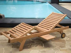 MYLIA Ligstoel-Set Van 2 Ligbedden Met Verschillende Standen In Teak - Licht Hout - Byblos Ii Van