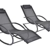 MYLIA Ligstoel-Set Van 2 Ligstoelen - Antraciet - Lombok Van
