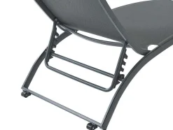 MYLIA Ligstoel-Set Van 2 Ligstoelen Met Verschillende Standen Van Aluminium En Textileen - Antraciet - Saranda Van