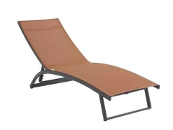 MYLIA Ligstoel-Set Van 2 Ligstoelen Met Verschillende Standen Van Aluminium En Textileen - Terracotta - Saranda Van