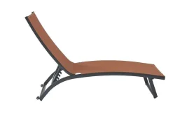 MYLIA Ligstoel-Set Van 2 Ligstoelen Met Verschillende Standen Van Aluminium En Textileen - Terracotta - Saranda Van