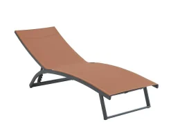MYLIA Ligstoel-Set Van 2 Ligstoelen Met Verschillende Standen Van Aluminium En Textileen - Terracotta - Saranda Van