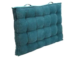 OZAIA Huistextiel-Set Van 1 Matras + 2 Palletkussens Van Ribfluweel - Blauw - Baila