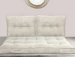 OZAIA Huistextiel-Set Van 1 Matras + 2 Palletkussens Van Ribfluweel - Beige - Baila