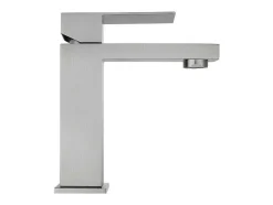 Shower & Design Kraan-Set Van 2 Mechanische Mengkranen Met Vierkante Vorm Van Roestvrij Staal - Geborsteld Nikkelkleurig - H17,3 Cm - Canilas