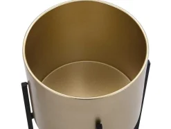 OZAIA Decoratieobject Voor Binnen-Set Van 2 Metalen Bloempotten - D25 X H39 En D23 X H35,5 - Goud En Zwart - Edmee