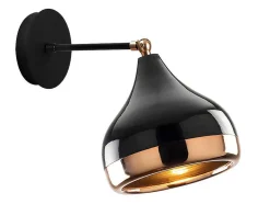 OZAIA Wandlamp-Set Van 2 Metalen Wandlampen Met Verstelbare Kap Yildo - D. 17 X H. 28 Cm - Zwart En Koperkleurig