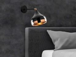 OZAIA Wandlamp-Set Van 2 Metalen Wandlampen Met Verstelbare Kap Yildo - D. 17 X H. 28 Cm - Zwart En Koperkleurig
