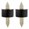 OZAIA Wandlamp-Set Van 2 Metalen Wandlampen In Art-Decostijl - L22 X H75 Cm - Zwart En Goudkleurig - Sangarius