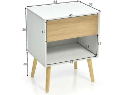 ModernLuxe Nachtkastje-Set Van 2 Nachtkastjes - 1 Lade En 1 Nis - Wit