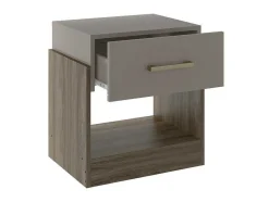 Vente-unique Nachtkastje-Set Van 2 Nachtkastjes Met 1 Lade En 1 Opbergvak Kleuren: Taupe En Bruin Bodil Ii