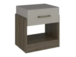 Vente-unique Nachtkastje-Set Van 2 Nachtkastjes Met 1 Lade En 1 Opbergvak Kleuren: Taupe En Bruin Bodil Ii